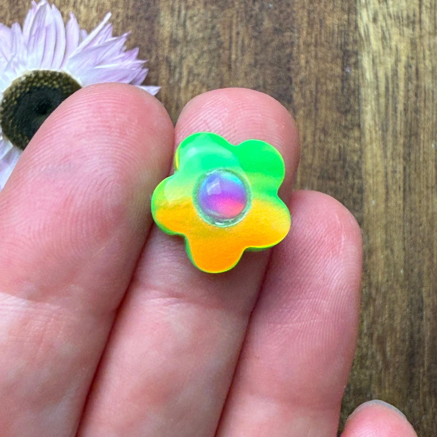 Aurora Opal Cabochon - approx. 14 x 14 x 5.1 mm