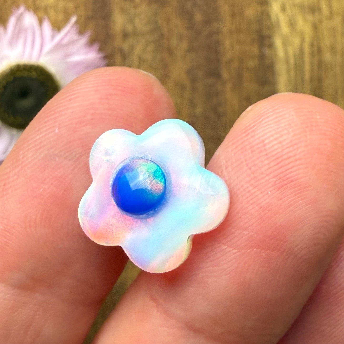 Aurora Opal Cabochon - approx. 14 x 14 x 5.5 mm