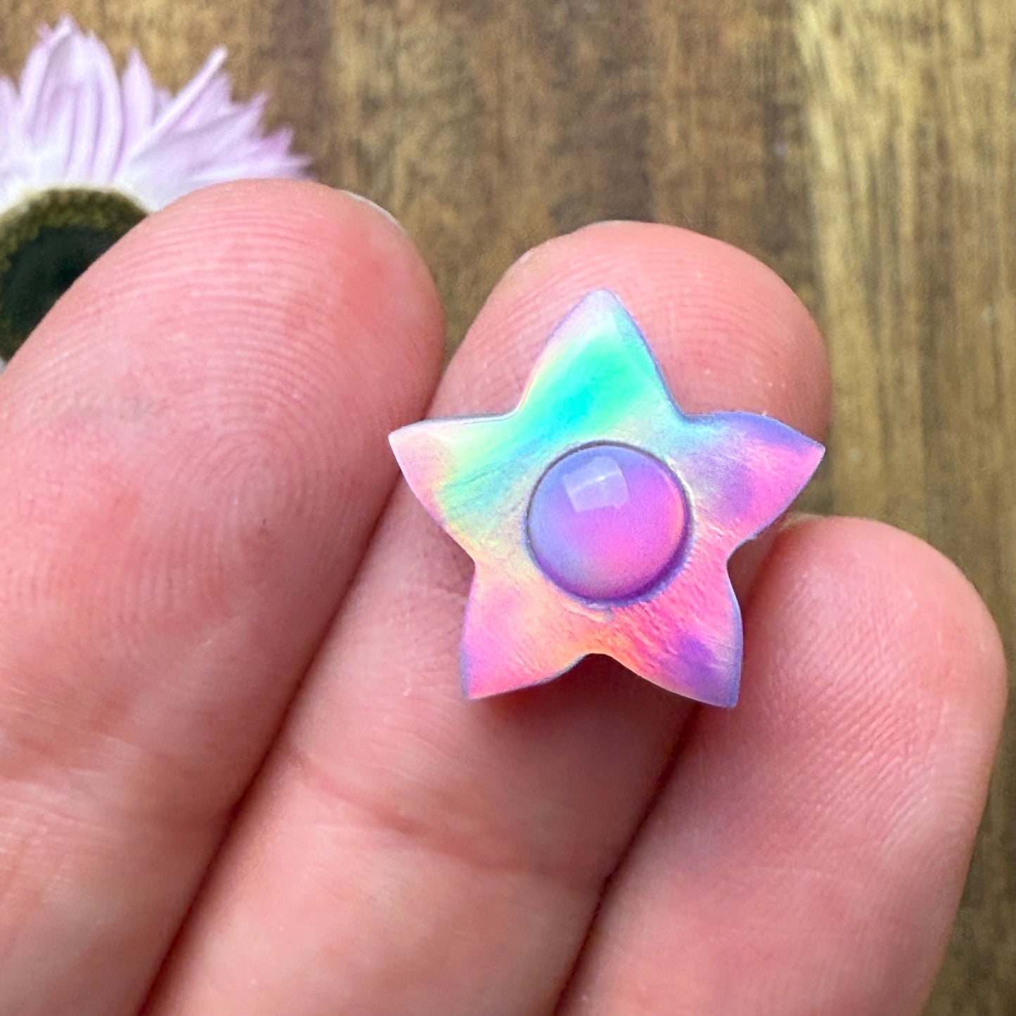 Aurora Opal Cabochon - approx. 14 x 14 x 5.4 mm