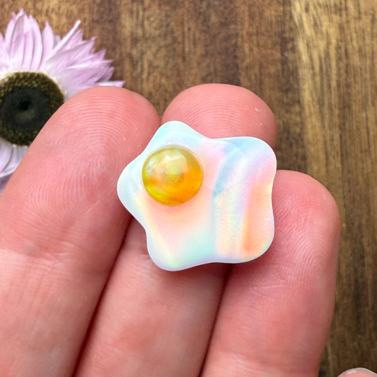 Aurora Opal Cabochon - approx. 19 x 17 x 5.9 mm