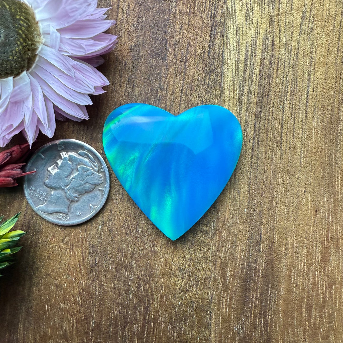 Aurora Opal Cabochon - approx. 27 x 28 x 5.3 mm