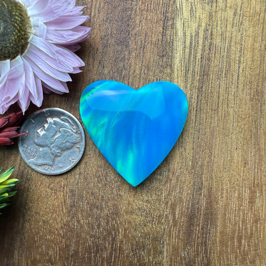Aurora Opal Cabochon - approx. 27 x 28 x 5.3 mm