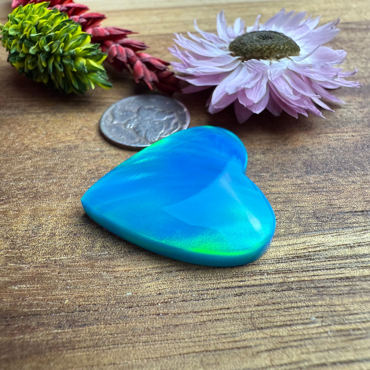 Aurora Opal Cabochon - approx. 27 x 28 x 5.3 mm