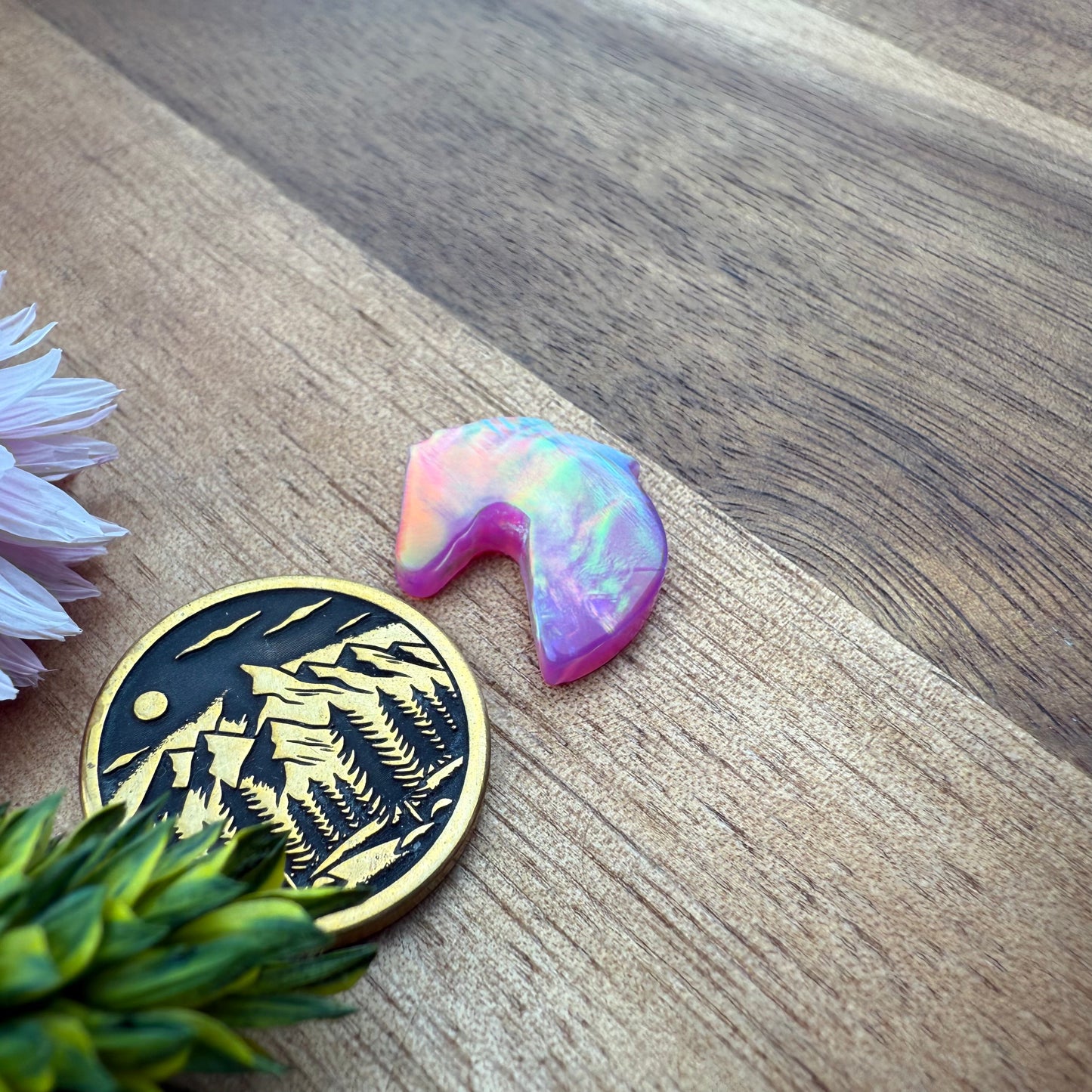 Aurora Opal Cabochon - approx. 17 x 15 x 3.7 mm