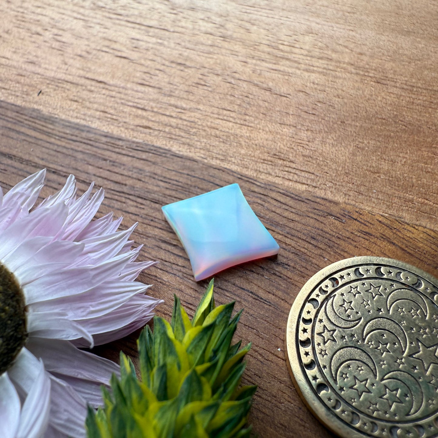 Aurora Opal Cabochon - approx. 15 x 13 x 3.5 mm