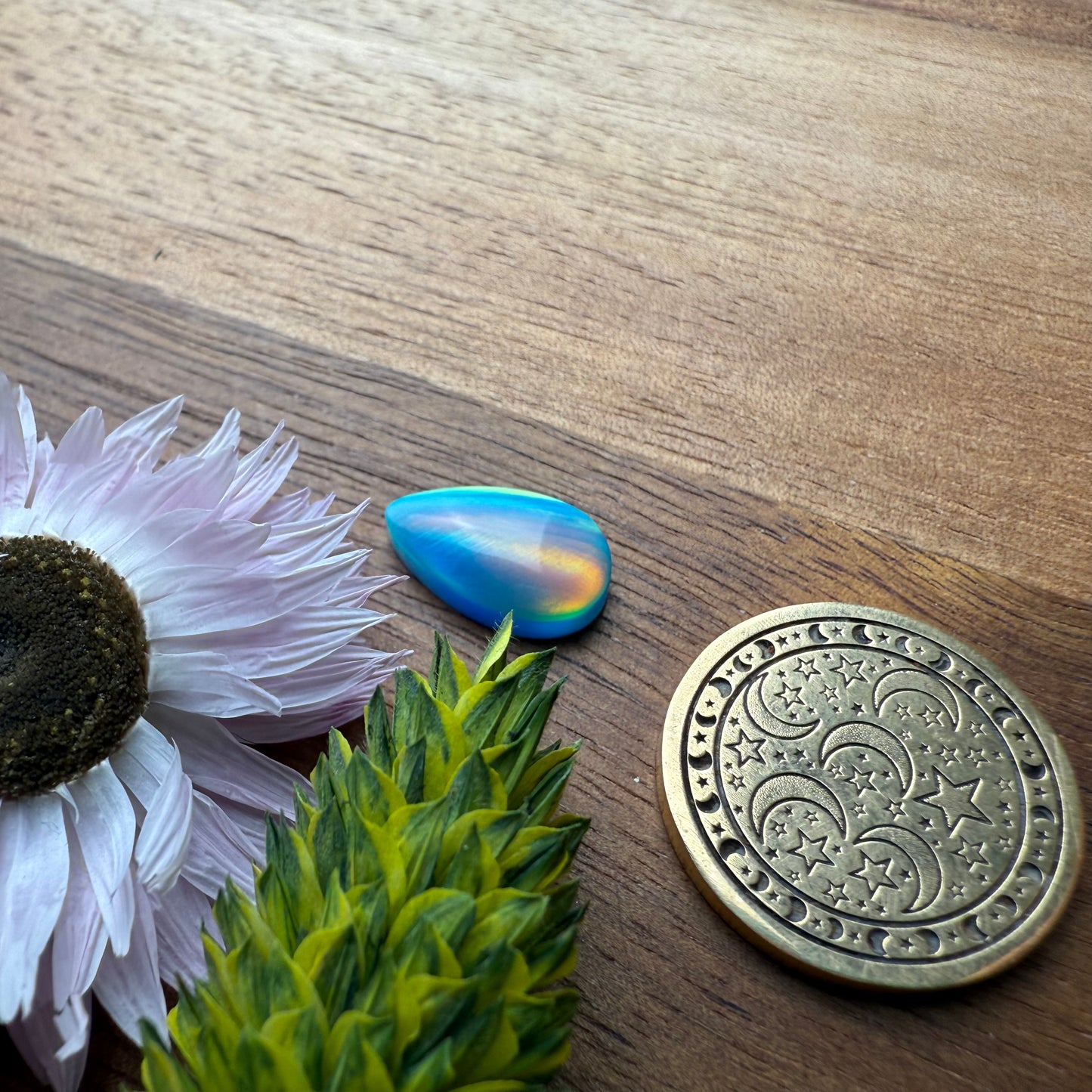 Aurora Opal Cabochon - approx. 14 x 8 x 3.8 mm