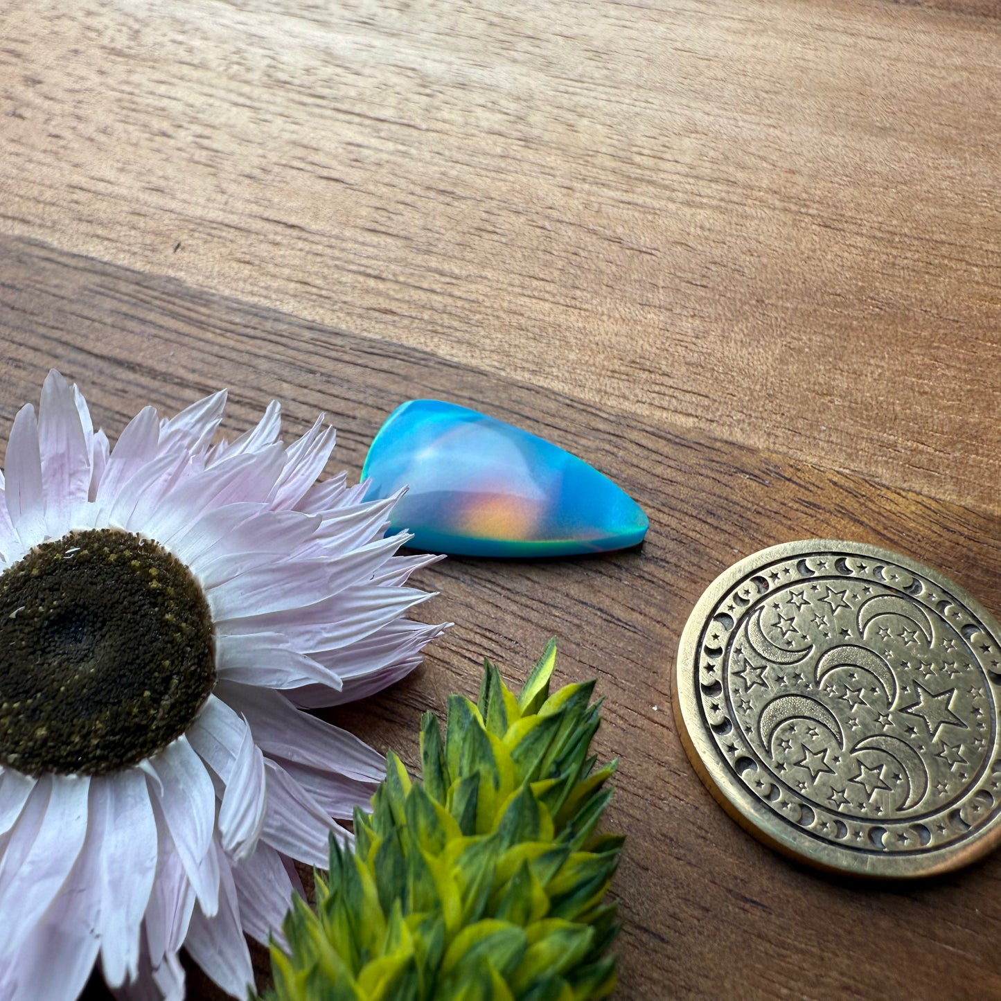 Aurora Opal Cabochon - approx. 19 x 10 x 3.7 mm