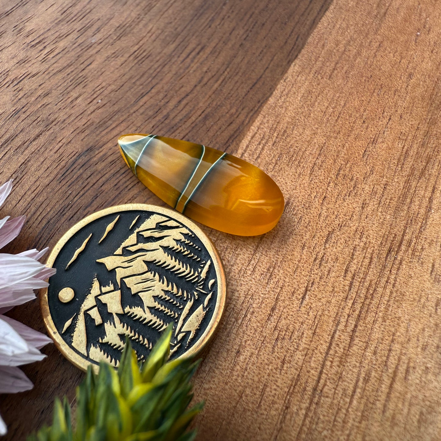 Acrylic Cabochon - approx. 22 x 9 x 4 mm
