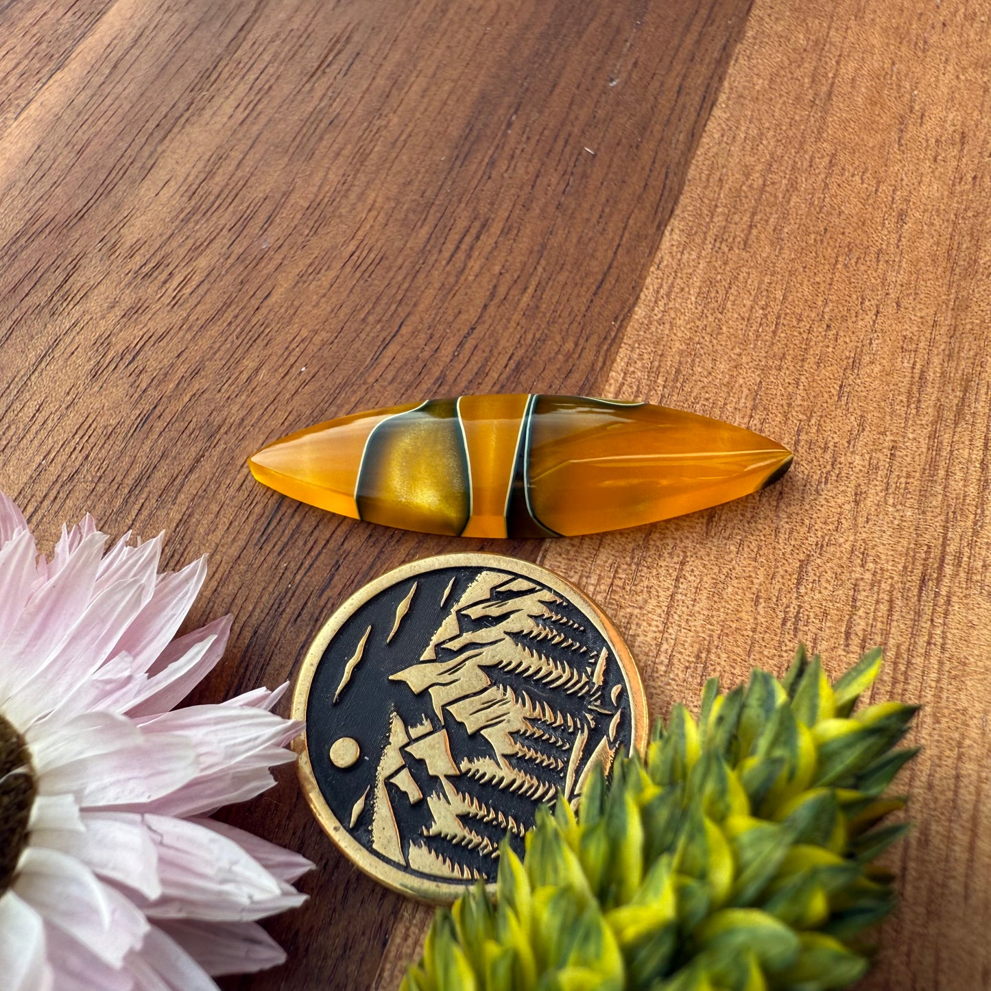 Acrylic Cabochon - approx. 35 x 9 x 4.1 mm
