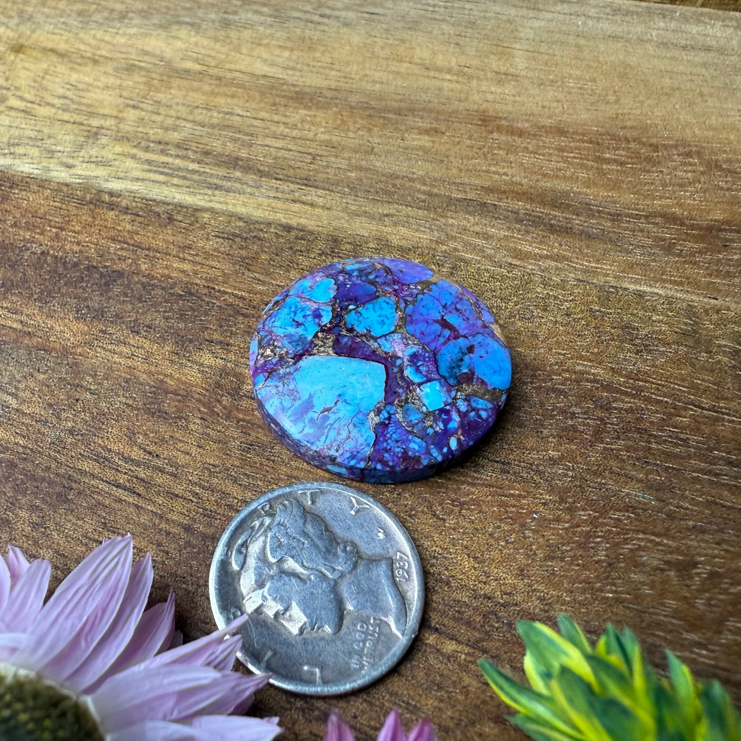 Kingman Composite Cabochon - approx. 25 x 25 x 5.2 mm