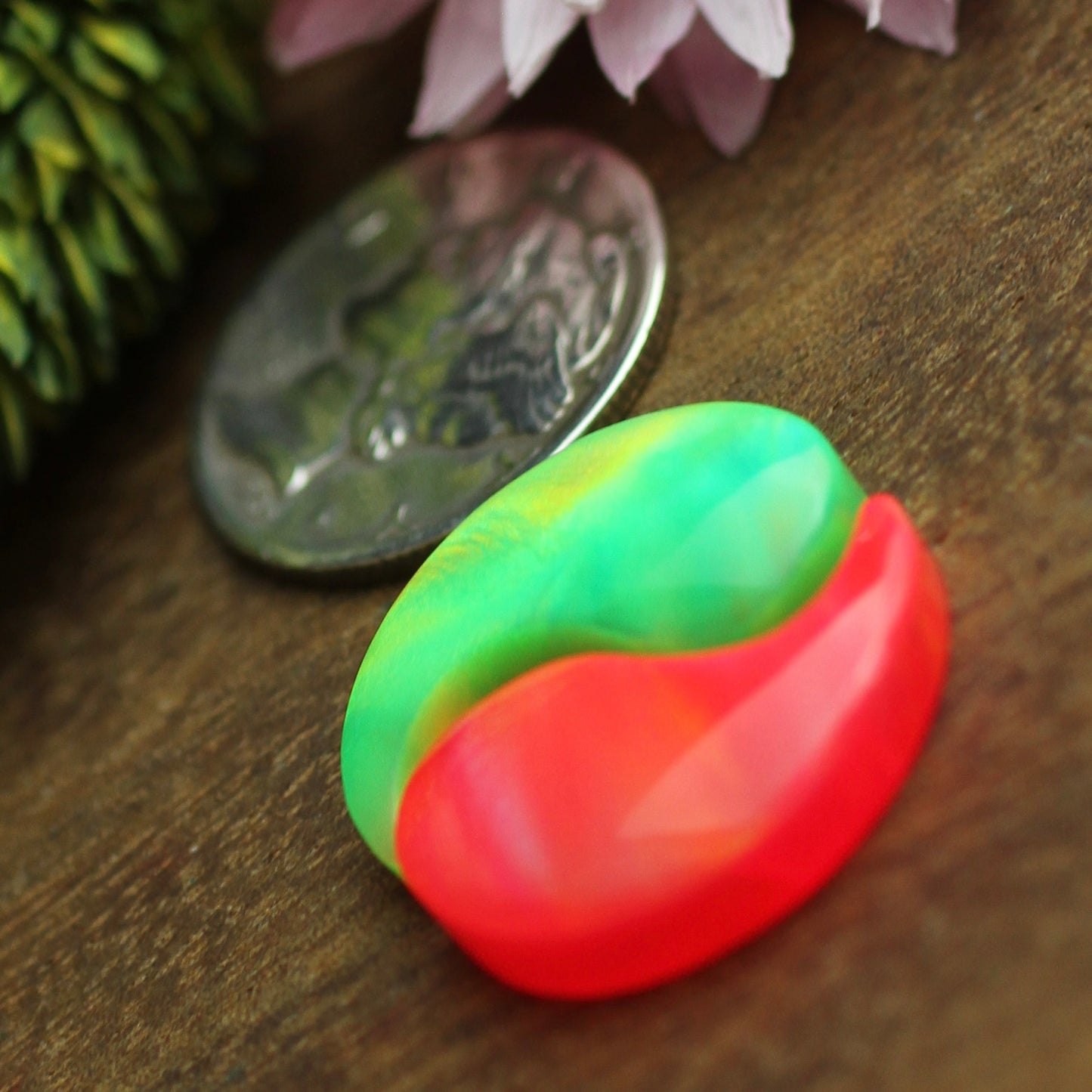 Aurora Opal Cabochon Pair - approx. 18 x 12 mm