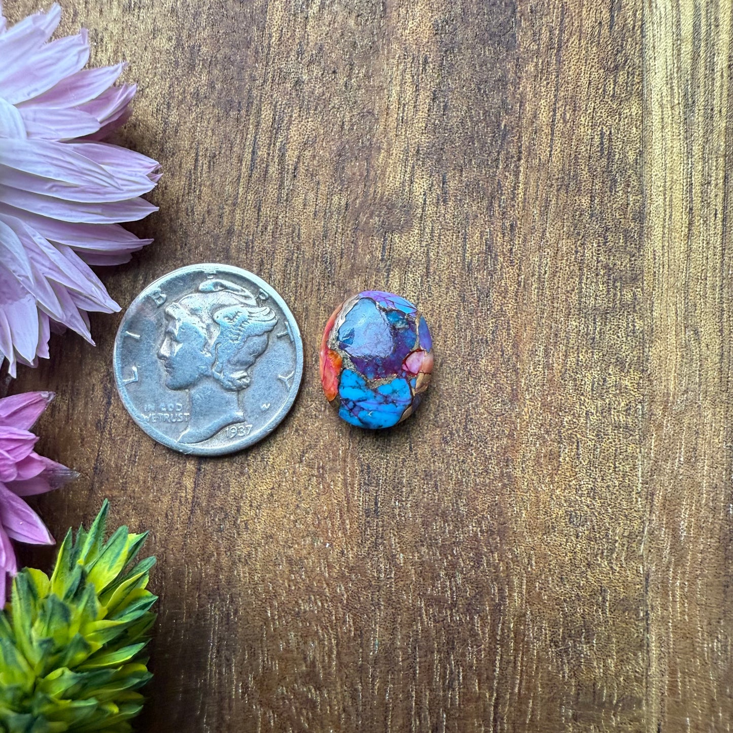 Kingman Composite Cabochon - approx. 12 x 10 x 4.7 mm