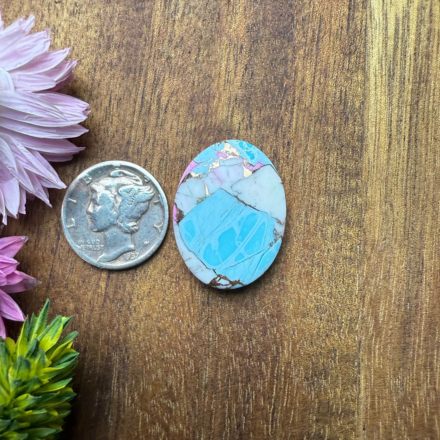 Kingman Composite Cabochon - approx. 23 x 18 x 5.1 mm