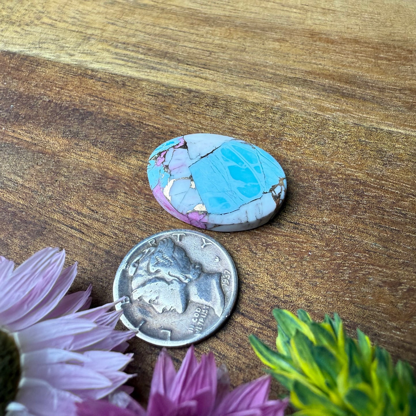 Kingman Composite Cabochon - approx. 23 x 18 x 5.1 mm
