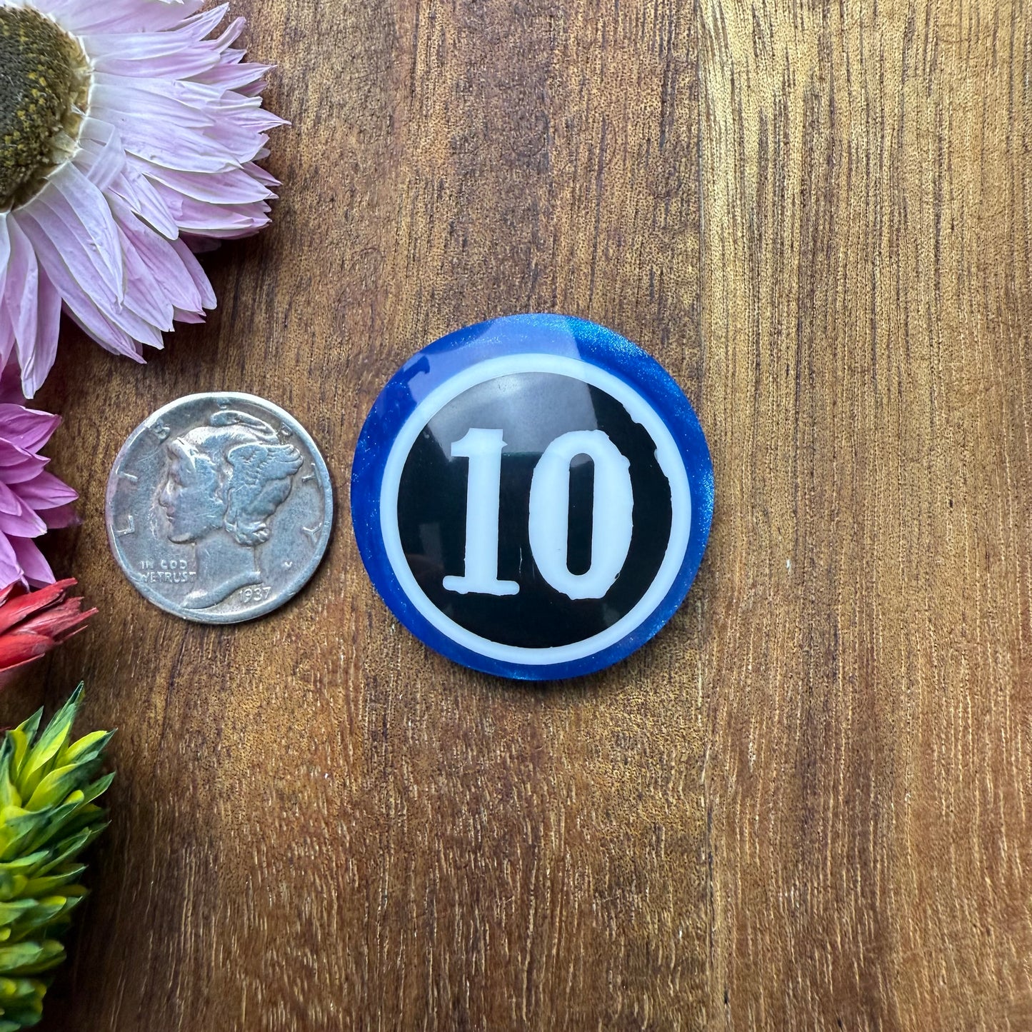Pool Ball Cabochon - approx. 27 x 27 x 6.4 mm
