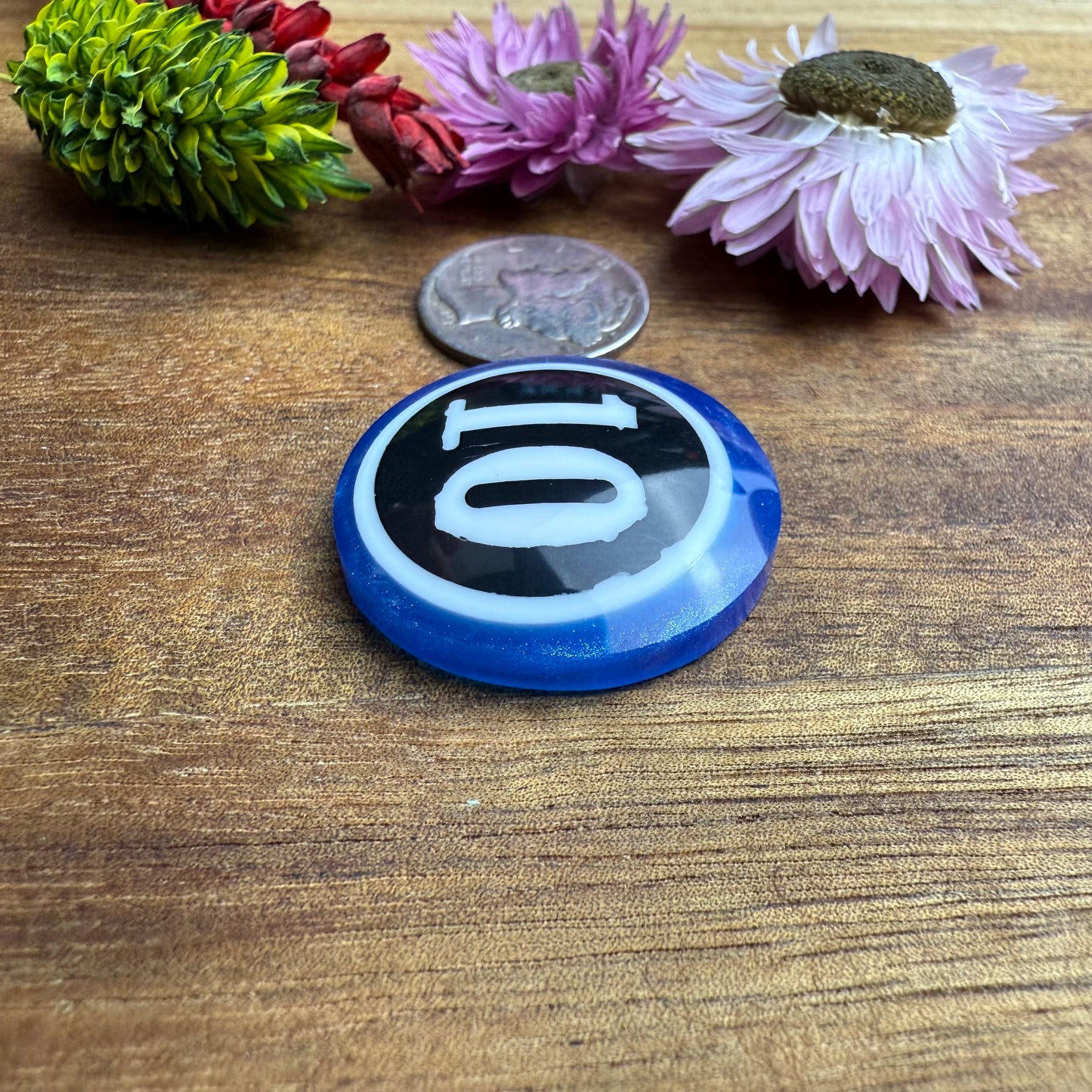 Pool Ball Cabochon - approx. 27 x 27 x 6.4 mm