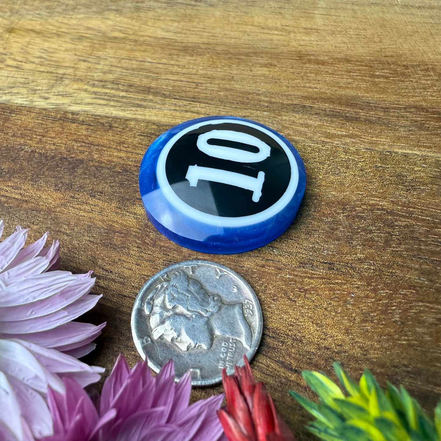 Pool Ball Cabochon - approx. 27 x 27 x 6.4 mm