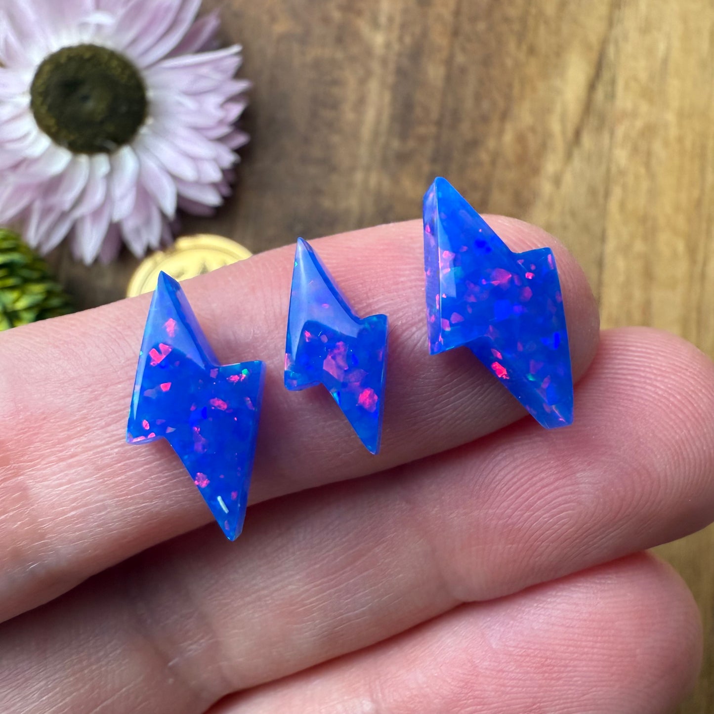 Glitter Opal Cabochon Set of 3 - Mixed Size