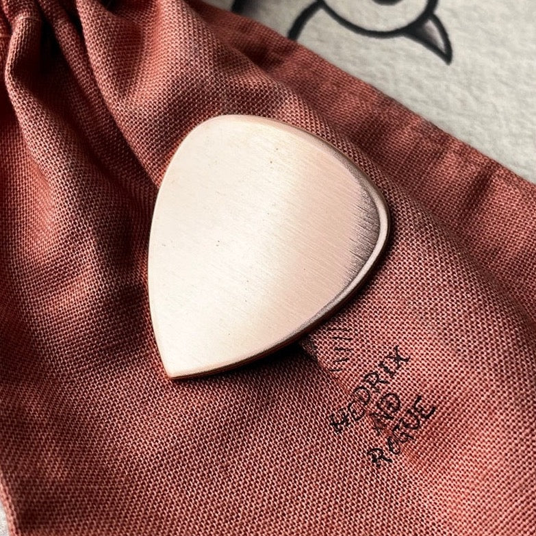 FIVE Copper Guitar Pick Stamping Blanks. 31.75mm x 29.98mm