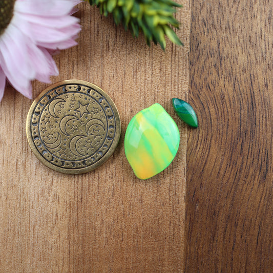 Aurora Opal Cabochon - approx. 16 x 11 x 4.2 mm