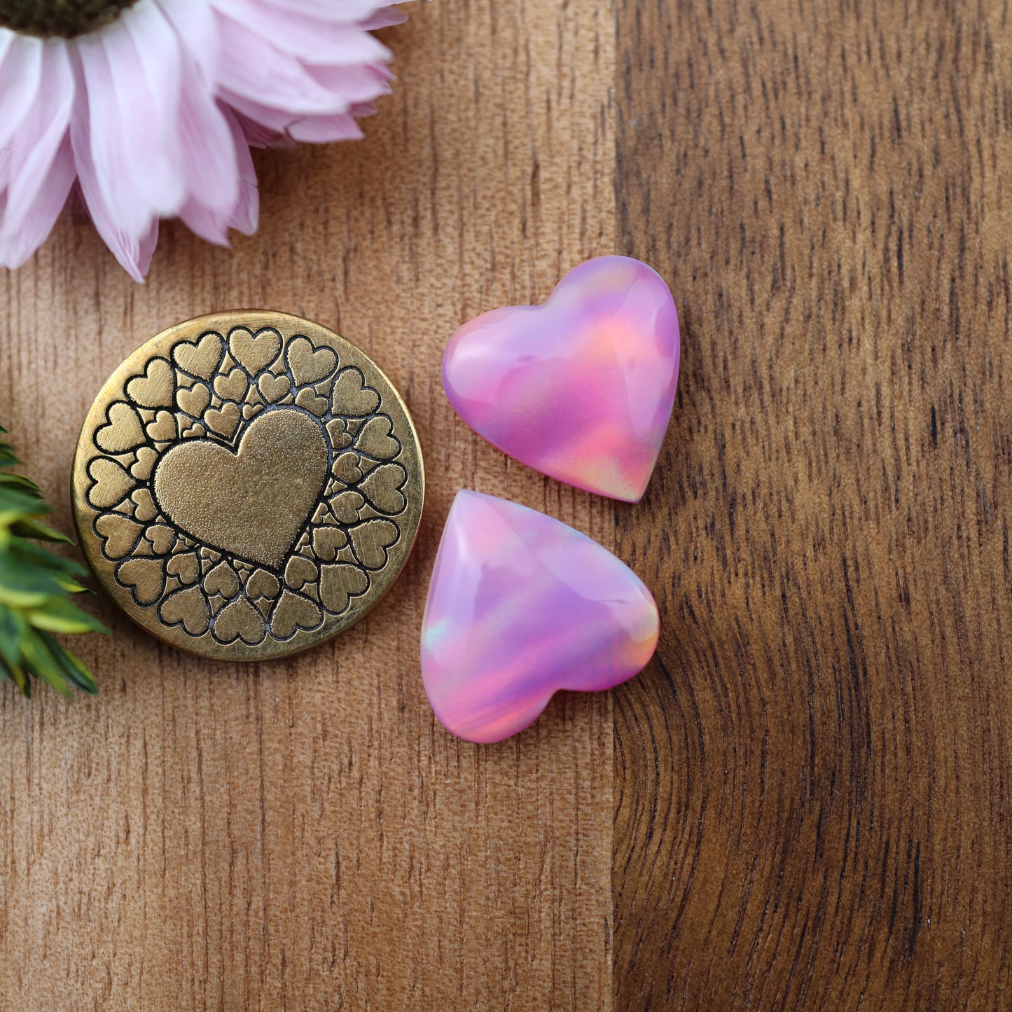 Aurora Opal Cabochon Set of 2 - approx. 14 x 13 mm