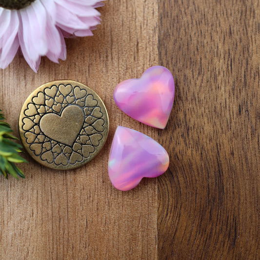 Aurora Opal Cabochon Set of 2 - approx. 14 x 13 mm