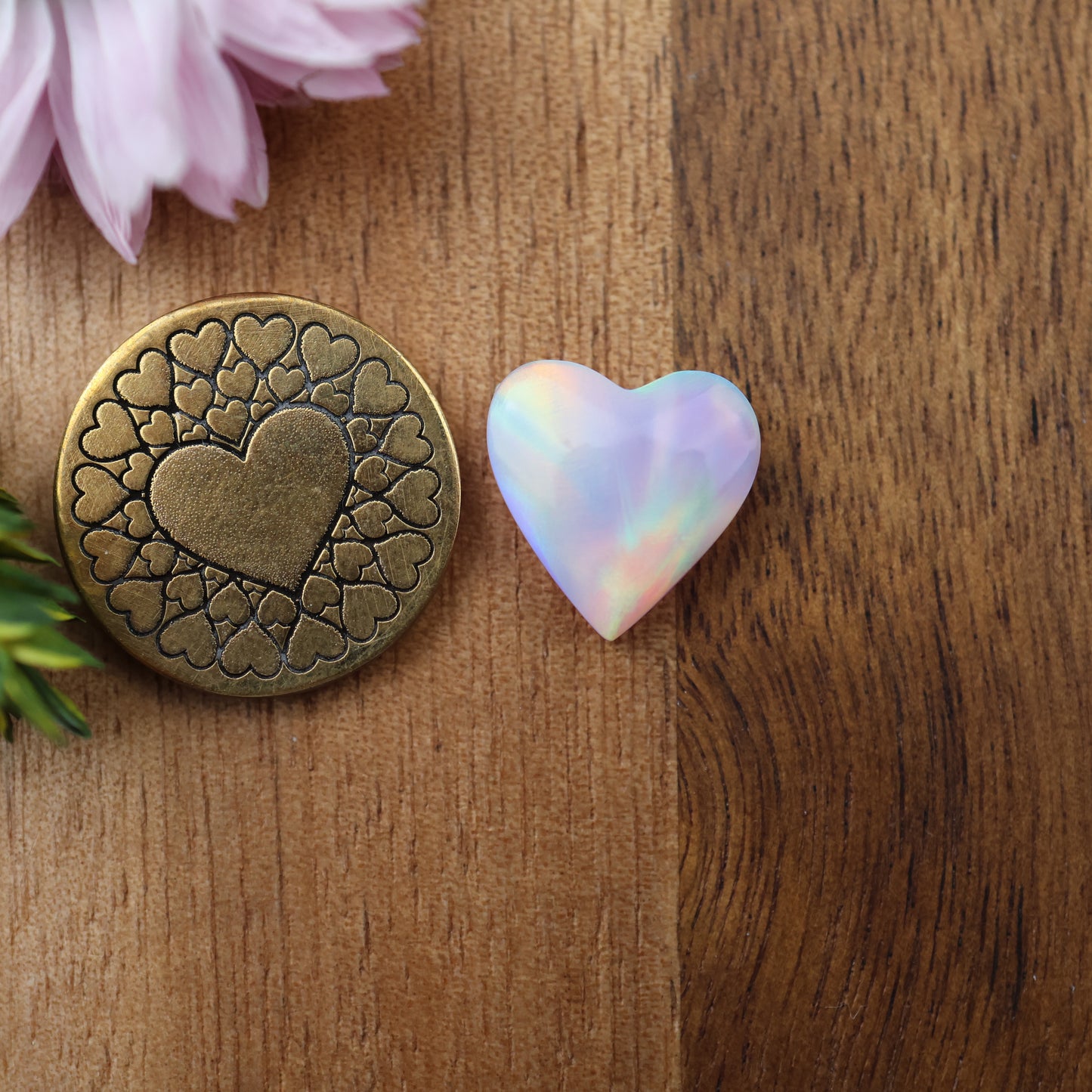 Aurora Opal Cabochon - approx. 13 x 13 x 4.2 mm