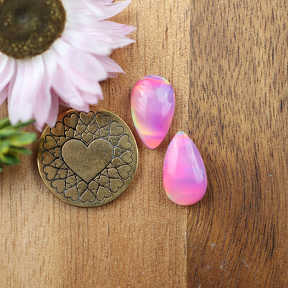 Aurora Opal Cabochon Set of 2 - approx. 14 x 9 mm