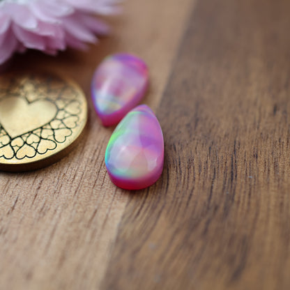 Aurora Opal Cabochon Set of 2 - approx. 14 x 9 mm