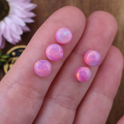 Aurora Opal Cabochon Set of 5 - approx. 6 x 6 mm