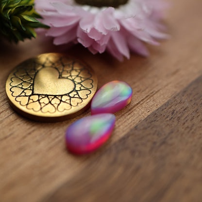 Aurora Opal Cabochon Set of 2 - approx. 11 x 6 mm