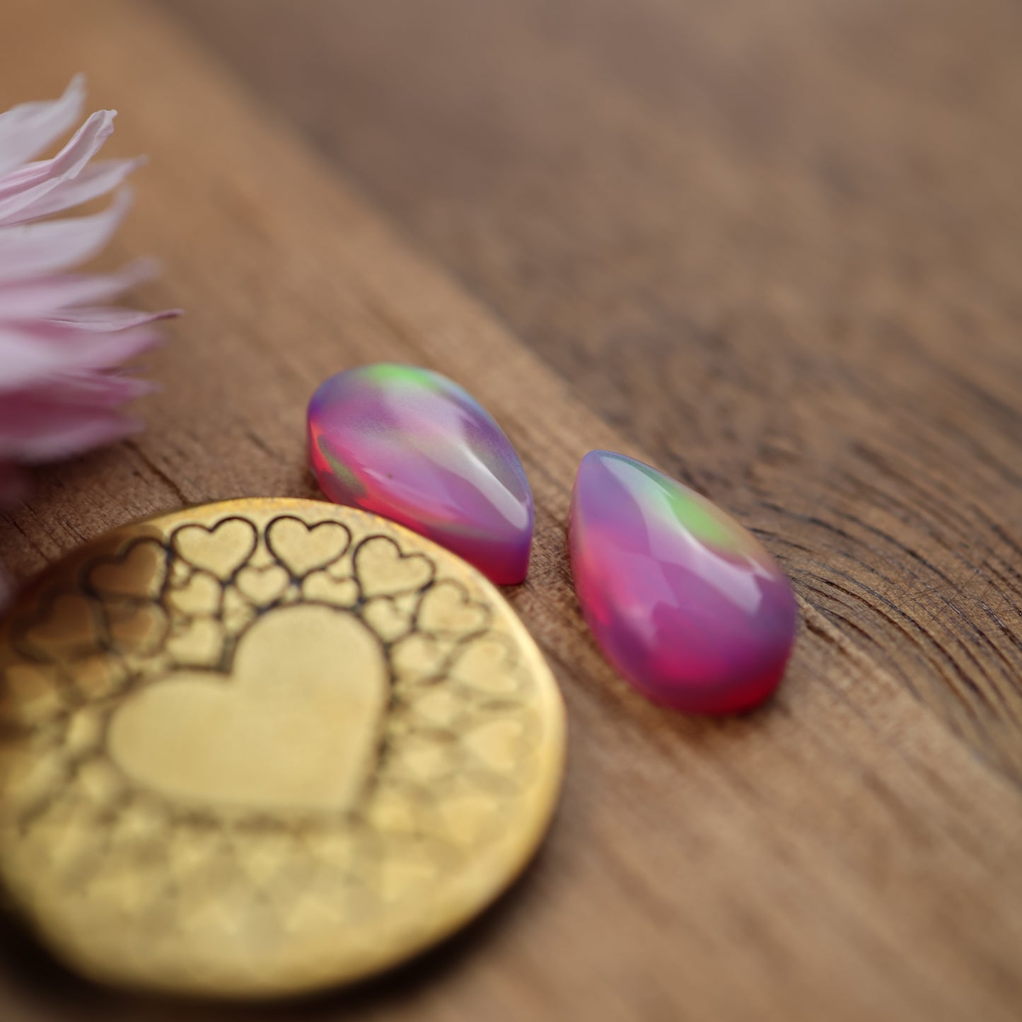 Aurora Opal Cabochon Set of 2 - approx. 11 x 6 mm