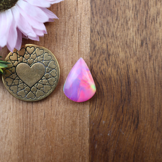 Aurora Opal Cabochon - approx. 15 x 11 x 4.1 mm