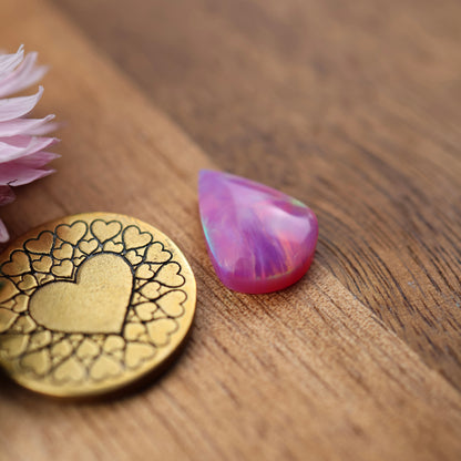 Aurora Opal Cabochon - approx. 15 x 11 x 4.1 mm