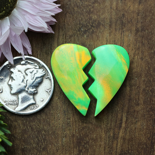 Aurora Opal Cabochon Pair - approx. 21 x 12 mm