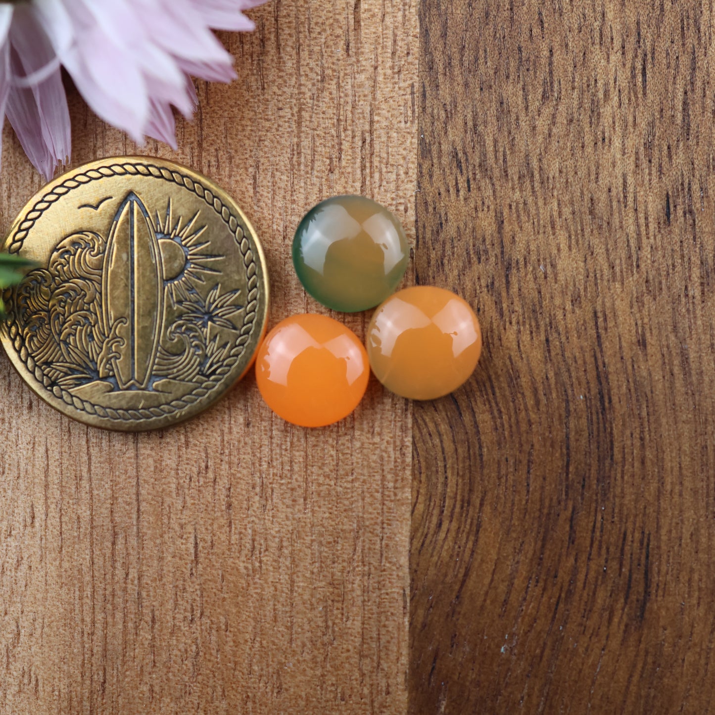 Gower Surfite Cabochon Set of 3 - approx. 8 x 8 mm