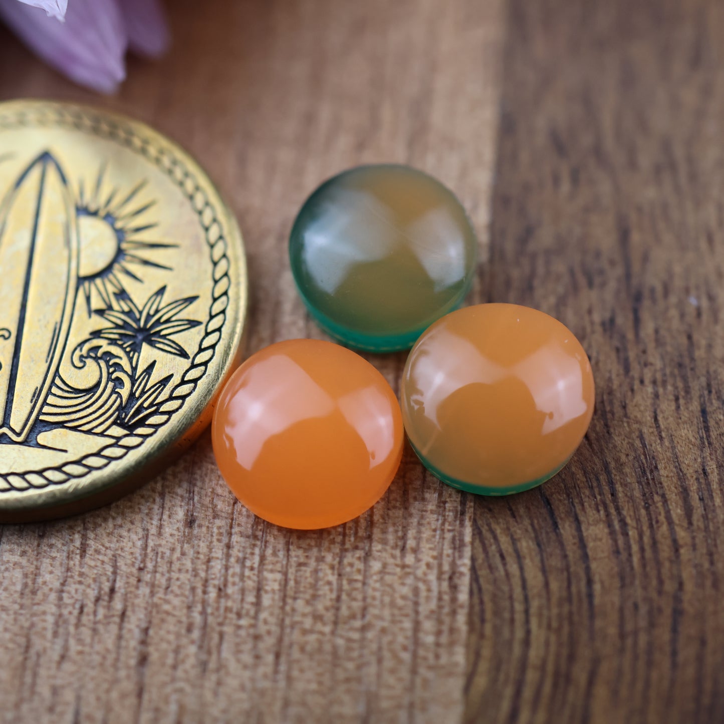 Gower Surfite Cabochon Set of 3 - approx. 8 x 8 mm