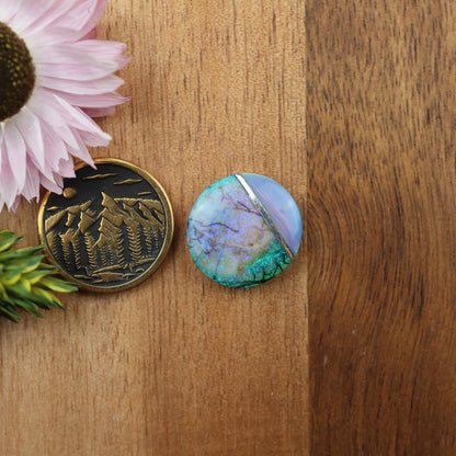 Intarsia Sterling Opal Cabochon - approx. 16 x 16 x 4.6 mm