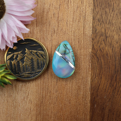 Intarsia Sterling Opal Cabochon - approx. 17 x 10 x 4.6 mm