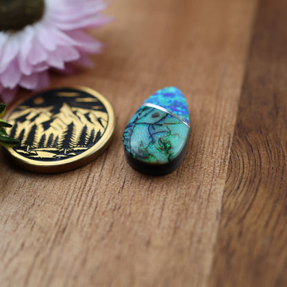 Intarsia Sterling Opal Cabochon - approx. 18 x 10 x 4.7 mm