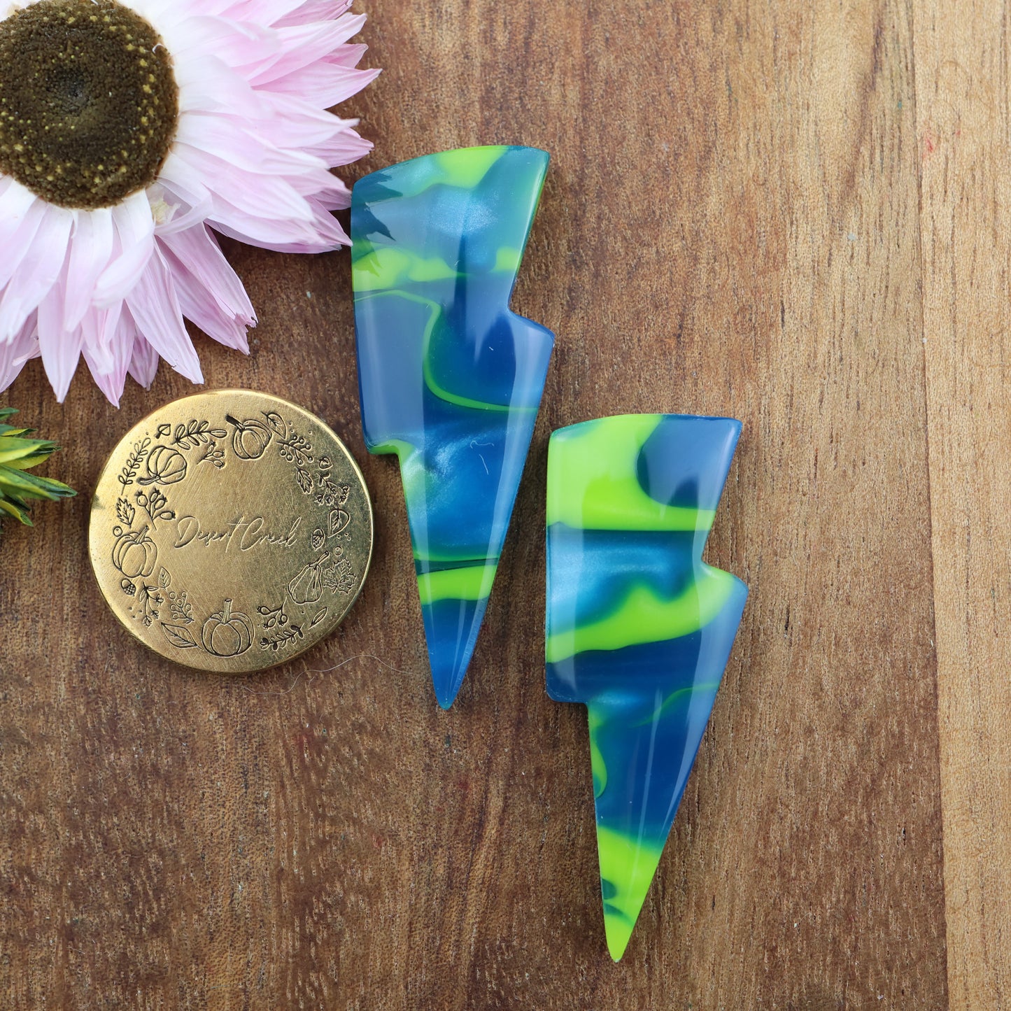 Acrylic Cabochon Set of 2 - approx. 37 x 14 mm