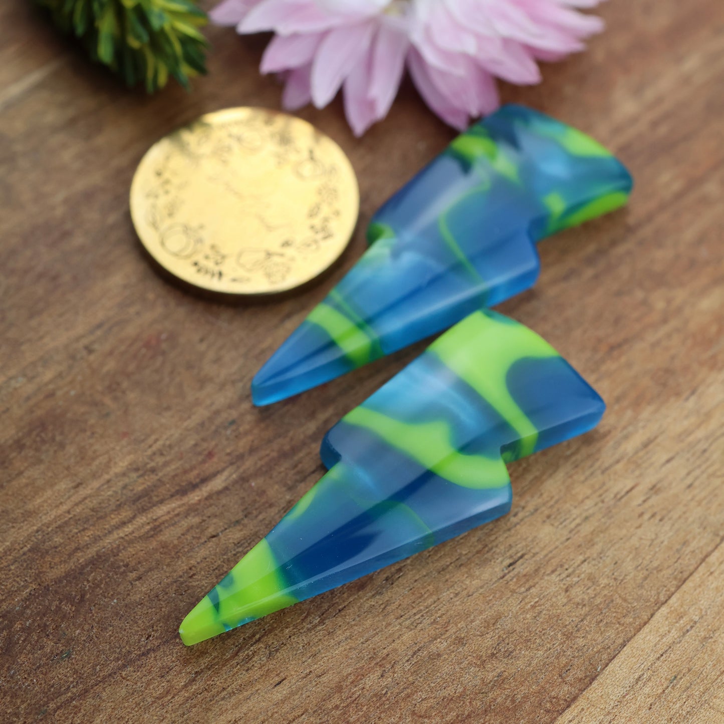 Acrylic Cabochon Set of 2 - approx. 37 x 14 mm