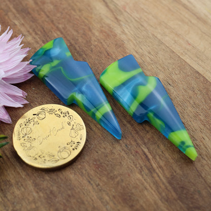 Acrylic Cabochon Set of 2 - approx. 37 x 14 mm