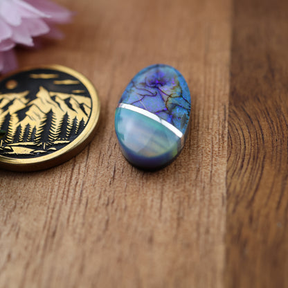 Intarsia Sterling Opal Cabochon - approx. 18 x 11 x 4.8 mm