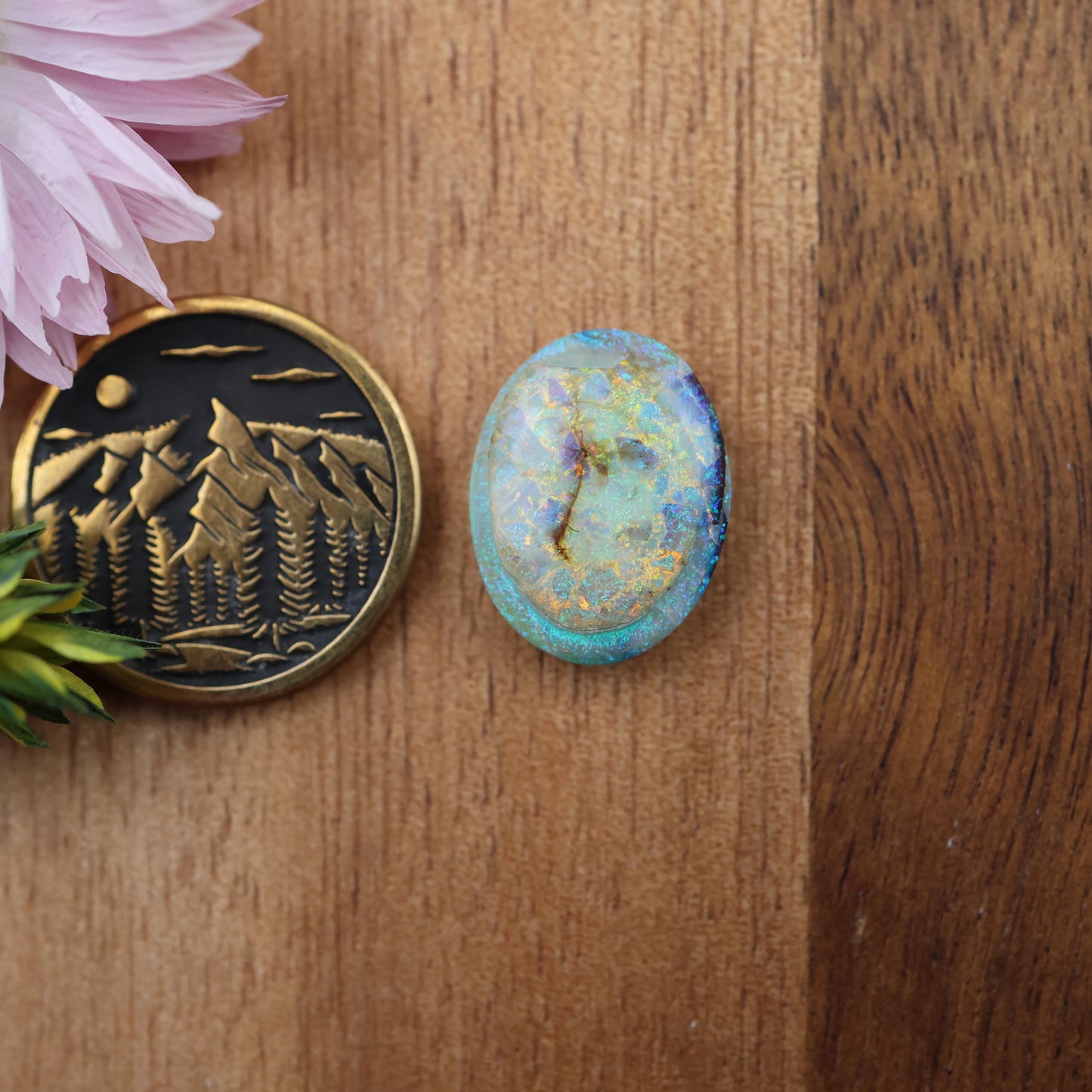 Sterling Opal Cabochon - approx. 16 x 12 x 4.6 mm