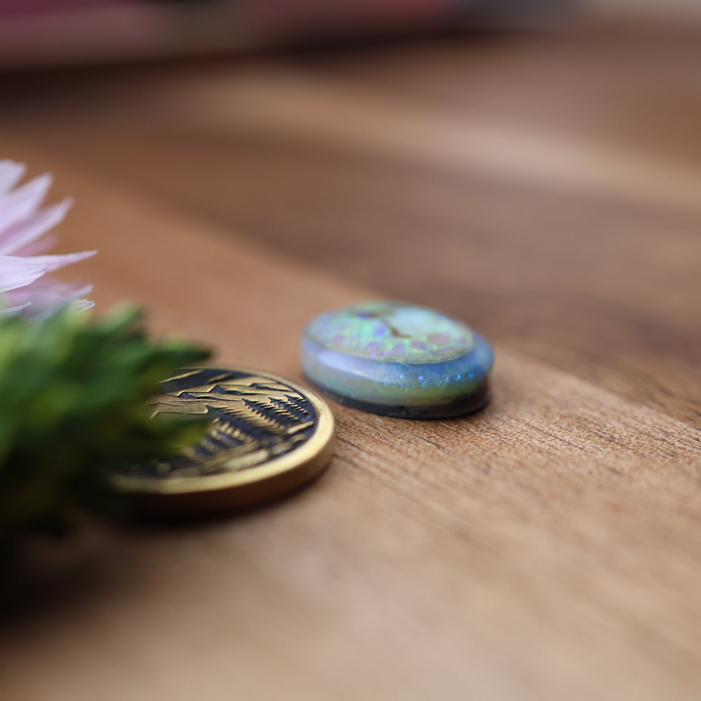 Sterling Opal Cabochon - approx. 16 x 12 x 4.6 mm