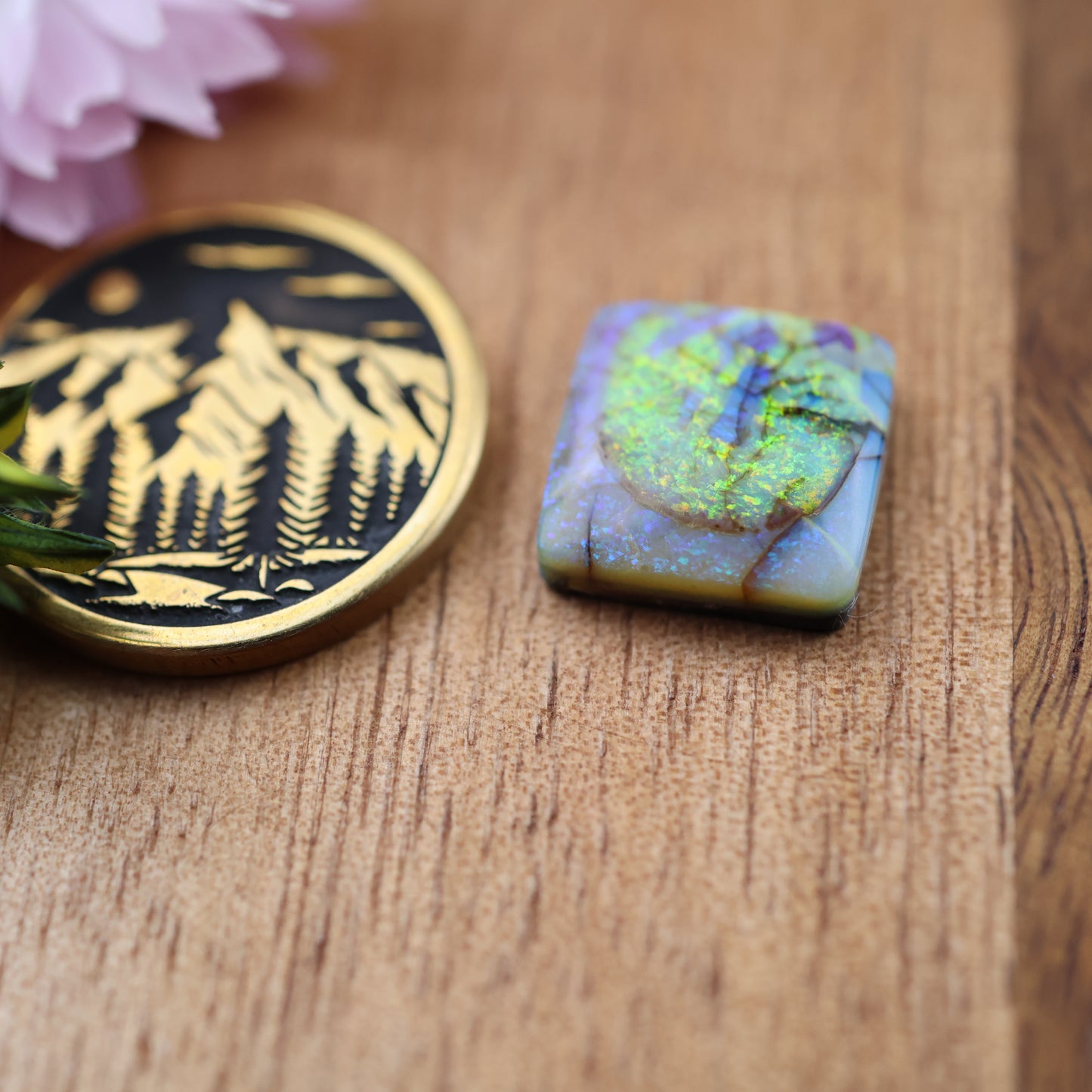 Sterling Opal Cabochon - approx. 11 x 11 x 3.7 mm