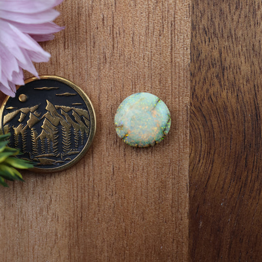 Sterling Opal Cabochon - approx. 11 x 11 x 4.1 mm