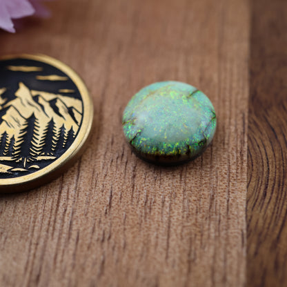Sterling Opal Cabochon - approx. 11 x 11 x 4.1 mm