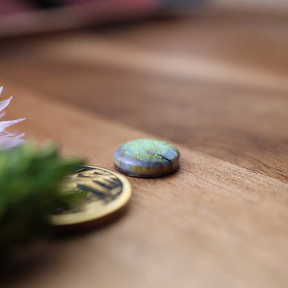 Sterling Opal Cabochon - approx. 11 x 11 x 3.8 mm